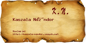 Kaszala Nándor névjegykártya