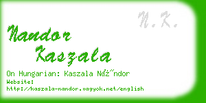 nandor kaszala business card